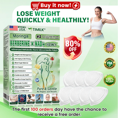 Timilk® Moringa · Berberine × NAD+ 10-in-1 Advanced Metabolic Nano Microneedle Patch