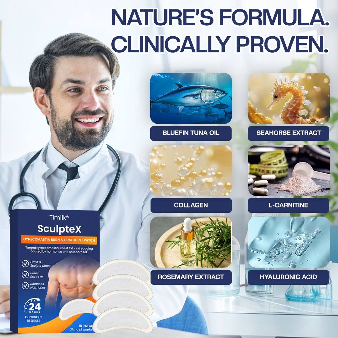 Timilk® SculptXX Gynecomastia Burn & Firm Chest Patch